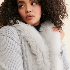 Show Me Your Mumu Lombardi Sparkle Faux Fur Long  Cardigan - XS